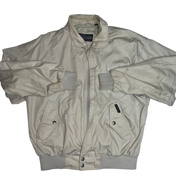 Members Only Jacket Size 42 Beige Khaki Bomber Pockets 1980s Vintage AS IS *READ - Picture 1 of 15